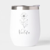 Nom personnalisé Février violet Fleur de naissance (Gauche)