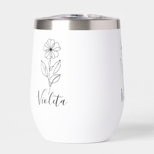 Nom personnalisé Février violet Fleur de naissance (Avant)