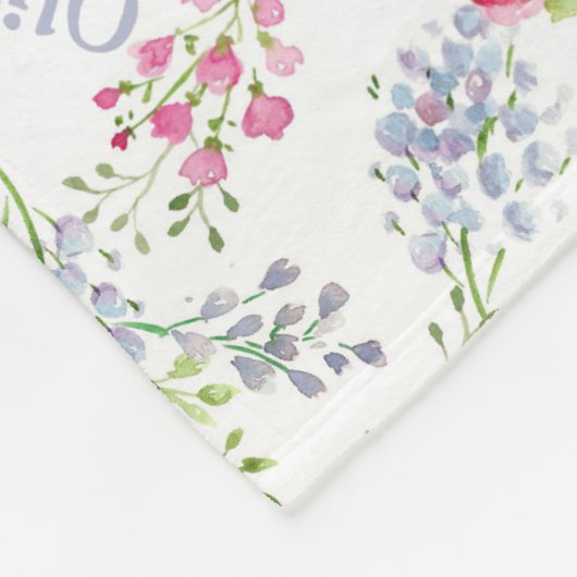 Nom personnalisé Fille Floral Couverture bébé (Coin)