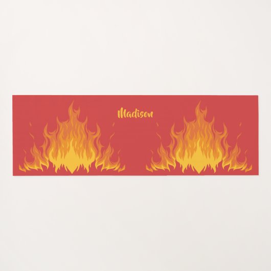 Nom personnalisé "FIRE" tapis de yoga recto verso (Dos (Horizontal))