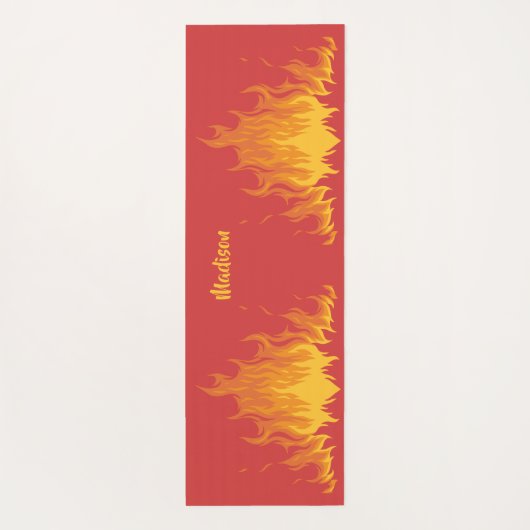 Nom personnalisé "FIRE" tapis de yoga recto verso (Dos)