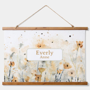 Nom personnalisé fleur sauvage Tapisserie murale e