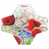 Nom personnalisé Fleurs de pavot floral Artsy colo (Plat)