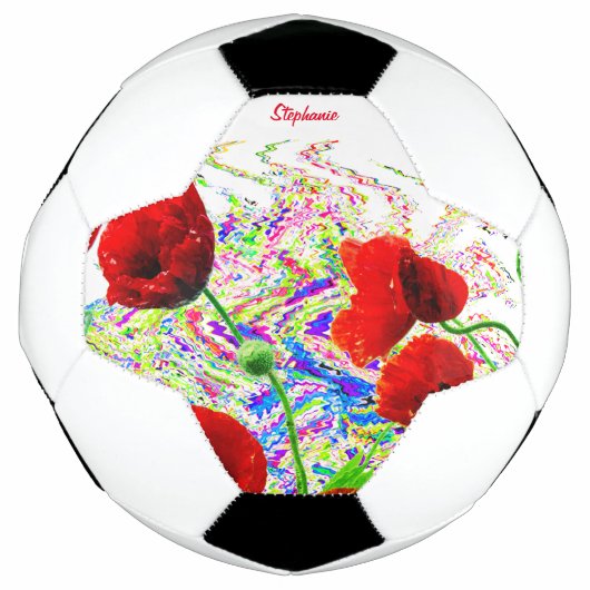 Nom personnalisé Fleurs de pavot floral Artsy colo (Devant)