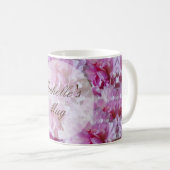 Nom personnalisé Fleurs roses Mug (Devant droit)