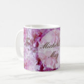 Nom personnalisé Fleurs roses Mug (Devant gauche)