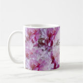 Nom personnalisé Fleurs roses Mug (Gauche)