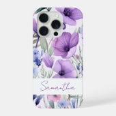 Nom Personnalisé Floral Élégant Violet (Verso)