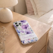 Nom Personnalisé Floral Élégant Violet