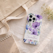 Nom Personnalisé Floral Élégant Violet