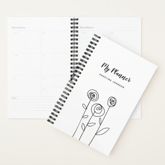 Nom personnalisé floral minimal (Devant avec enveloppe)
