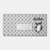 Nom personnalisé Flower Cat Ordinateur Bureau Mat (Clavier et souris)