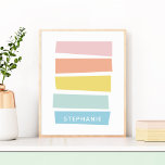 Nom personnalisé Formes Pastel Modernes simples<br><div class="desc">Forme et rayures de Pastel moderne simple et personnalisée</div>