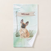 Nom personnalisé French Bulldog Pet Chien (Serviette à main)