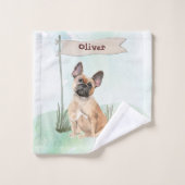 Nom personnalisé French Bulldog Pet Chien (Gant de toilette)