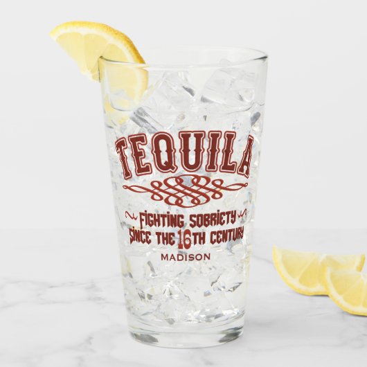 Nom personnalisé Funny TEQUILA Verre (Devant glace)