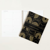 Nom personnalisé géométrique noir et or moderne (Devant avec enveloppe)