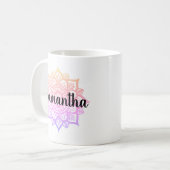Nom personnalisé Girl Pastel Mandala Mug (Devant gauche)