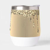 Nom personnalisé Gold Drip Script Monogramme (Gauche)