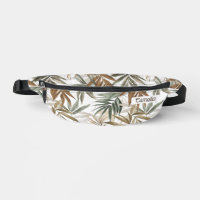 Nom personnalisé Golden Charcoal Tropical Leaf Voy