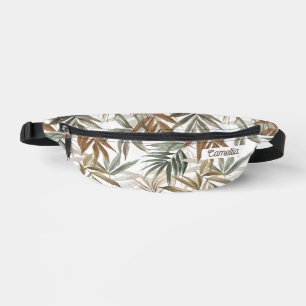 Nom personnalisé Golden Charcoal Tropical Leaf Voy