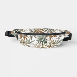 Nom personnalisé Golden Charcoal Tropical Leaf Voy