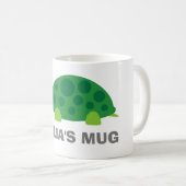 Nom personnalisé gosses mug avec mignonne tortue v (Devant droit)