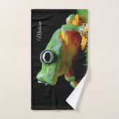 Nom personnalisé Grenouille serviette à main (Serviette à main)
