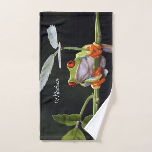 Nom personnalisé Grenouille serviette à main (Serviette à main)