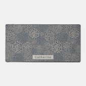 Nom personnalisé Gris Bleu Abstrait Unique Home Of (Recto)