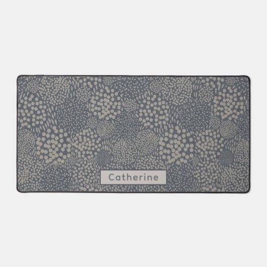 Nom personnalisé Gris Bleu Abstrait Unique Home Of (Recto)