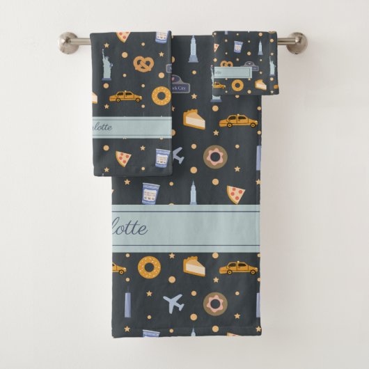 Nom personnalisé gris foncé du motif NYC (En situation)