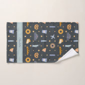 Nom personnalisé gris foncé du motif NYC (Serviette à main)