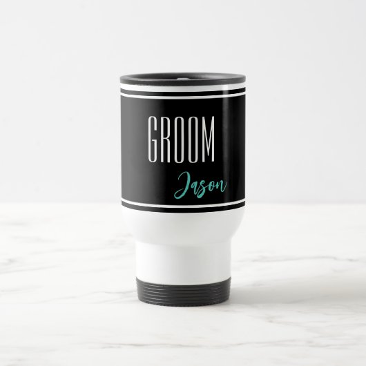 Nom personnalisé Groom Travel Mug (Centre)