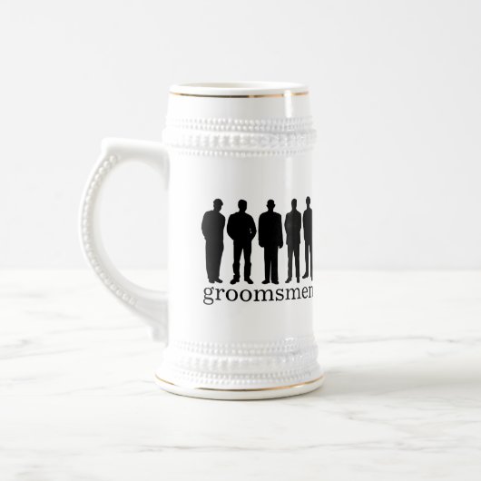 Nom personnalisé groomsman bachelor beer stein mug (Gauche)