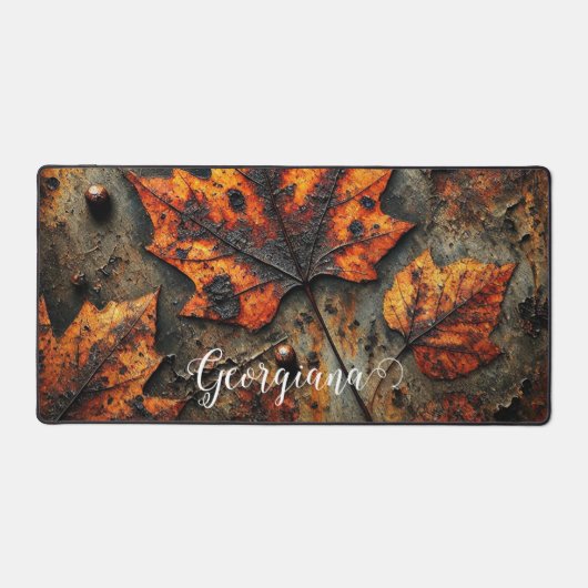 Nom personnalisé Grungy Autumen Feuilles industrie (Recto)