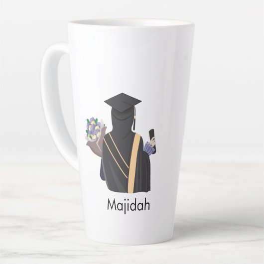 Nom personnalisé Hijabi Graduation Mug (Angle gauche)