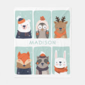 Nom personnalisé Hiver Animaux polaire couverture (Devant)