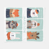 Nom personnalisé Hiver Animaux polaire couverture (Devant (Horizontal))