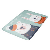 Nom personnalisé Hiver Animaux tapis de bain 1/3 (Angle)