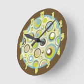 Nom personnalisé Horloge 1970's Retro Circle (Angle)