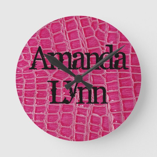 Nom personnalisé Horloge Crocodile de Croc rose ch (Recto)