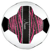 Nom personnalisé hot rose zèbre rayures noir parti (Tourné)