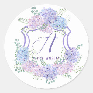 nom personnalisé hydrangea fleurs autocollants