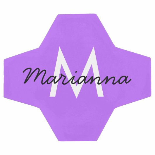 Nom Personnalisé Initial Girly Neon Purple (Plat)