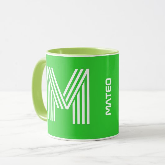 Nom personnalisé, initiale de monogramme | Mug à c (Devant gauche)