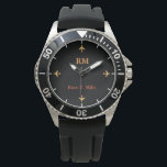 nom personnalisé   initiales avion style aero<br><div class="desc">Une montre élégante pour aviplane_lovers...  ne manquez pas votre prochain vol</div>