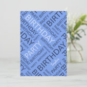 Nom personnalisé Invitation fête d'anniversaire bl (Debout devant)