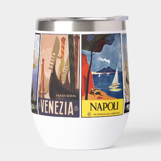 Nom personnalisé Italie Vintage voyage Collage (Gauche)