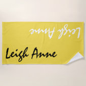 Nom personnalisé jaune Serviette de plage personna (Devant)